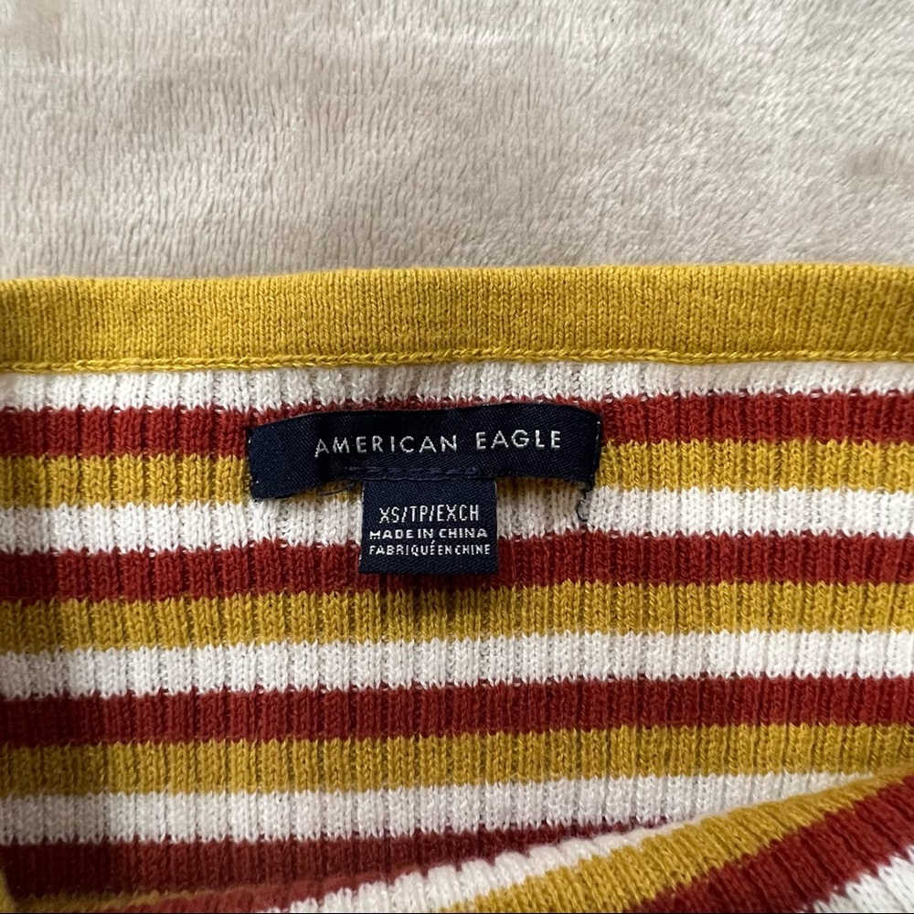 AMERICAN EAGLE Yellow Striped Tube Top - Picture 2 of 3